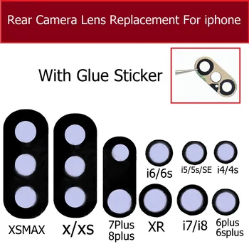  Yeni Arka Kamera lens iphone 4 4s 5 5s se 6 7 8 x xr xsmax artı Arka kamera cam 3M Tutkal ile Sticker yedek parçaları
