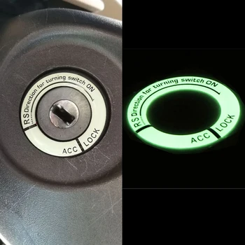  Aydınlık Araba Floresan Ateşleme 3D Sticker Anahtarı Daire Oto Motosiklet Styling Gece Parlayan Halka Çıkartmalar Dekorasyon