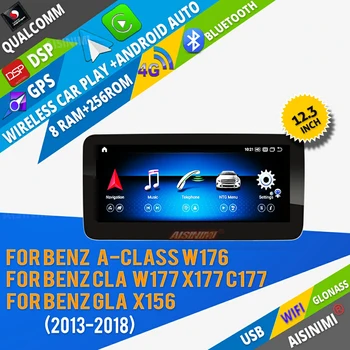  AISINIMI 8 + 256 Qualcomm Android 13 araç DVD oynatıcı Navi Oynatıcı BENZ A Sınıfı İçin W176 CLA W177 X177 C177 GLA X156 sesli GPS stereo