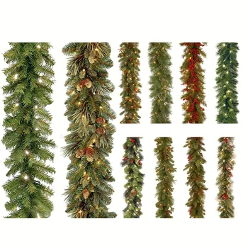  1.8 m Yapay Yeşil Noel Çelenk Çelenk Noel Çam Ağacı Rattan Dekor Afiş Asılı Bitkiler Süs Noel Asma