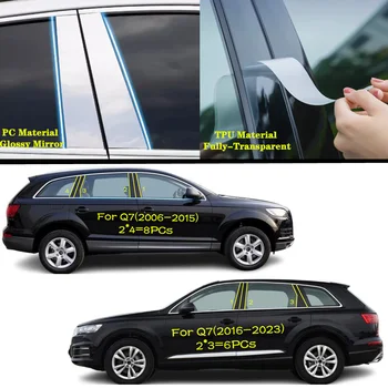  Audi için Q7 2006 2007-2015 2016 2017-2023 Araba TPU/Parlak Ayna Pillar Sonrası Kapak kapı pervazı Pencere Kalıplama Sticker Aksesuarları