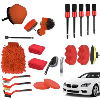  Araba Temizleme Fırçası Seti 23 adet Araba Temizleme Araçları Kiti Otomatik Detaylandırma Fırçaları Temizleme Fırçası Güç Scrubber Fırça Araba Temizleme