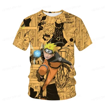  Naruto Moda T-shirt Naruto Karakter 3d Baskı Harajuku Kazak Erkek Kız Moda Moda Stil kısa kollu tişört 2-14t