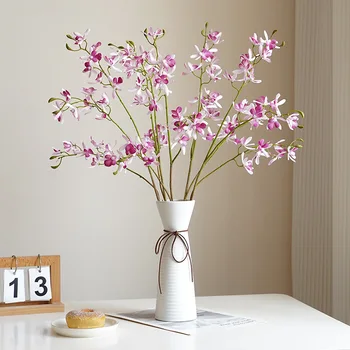  YENİ Cymbidium hybridum Orkide ıpek Yapay Çiçekler Dekorasyon ındie odası dekor flores artificiales