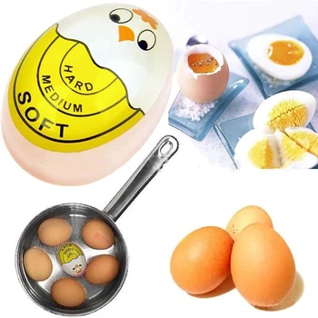  Karikatür Yumurta Zamanlayıcı Renk Değiştirme Göstergeleri Yumuşak ve Sert Kaynatın Yumurta Termometre Mutfak Gadget Söyler Zaman Yumurta Readys vardır