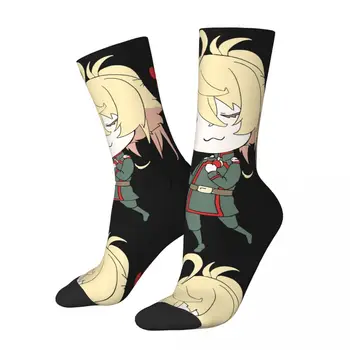  Komik Çılgın sıkıştırma Chibi Çorap Erkekler için Hip Hop Vintage Destan Tanya Kötü Anime Desen Baskılı Erkek Ekip Çorap