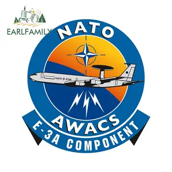  EARLFAMILY 13cm x 12.5 cm için Komik Etiket NATO AWACS E-3A Çıkartmaları Pencere Gövde 4X4 Araba Çıkartmaları