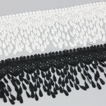  70mm Beyaz siyah İpek Net Dantel Kumaş Kurdela Trim DIY Dikiş El Yapımı Zanaat Malzemeleri 1 yard