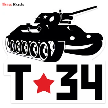  Üç Ratels TRL133# 15x14cm T-34 Dikkat Tankı Oto Araba Sticker Komik Çıkartmalar Ve Çıkartmaları Şekillendirici