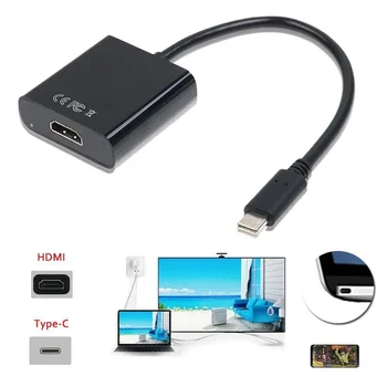  USB 3.1 Tip C Erkek USB-C HDMI uyumlu Kadın 4K HDTV Dönüştürücü Adaptör Kablosu Samsung Galaxy S9 Macbook