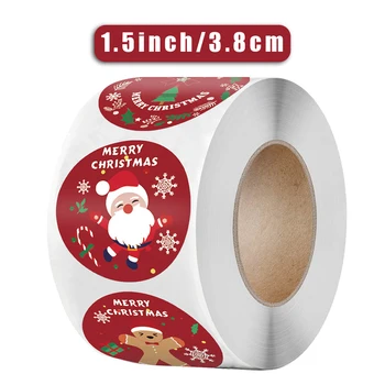  500 adet 1.5 inç Merry Christmas Çıkartmalar Zarf Hediye Kartları Paketi Mühür Etiket Noel Dekorasyon Hediye Serisi Etiket Etiketleri