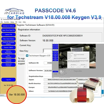  ŞİFRE V4. 6 V4. 5 Techstream için V18.00.008 Yazılım Kayıt Keygen v3. 9 Hesap Makinesi Akıllı Kod Sıfırlama Toyota / Scion / Lexu