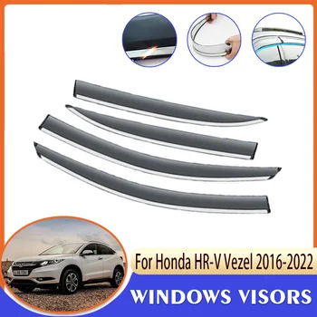 Deflektörleri İçin Honda HR - V HRV RU1 VE - 1 Vezel 2016~2022 Araba Pencere Siperliği Yağmur Kaş Duman Güneş Koruma Kapağı Çıkartmalar Aksesuarları