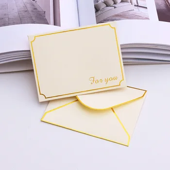  50 adet / grup Zarf Yaldız Yüksek dereceli Küçük İşletme Malzemeleri Davetiyeleri Kartpostallar 120g Kağıt Mesaj Mektupları Düğün Zarfları