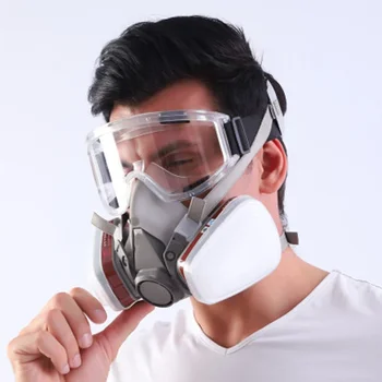  Endüstriyel Yarım Yüz 6200 Solunum Toz Gaz Maskesi Filtreleri Setleri Boya Püskürtme Sis geçirmez Gözlük İş Güvenliği Koruma
