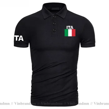  Italya Italia İtalyan polo gömlekler erkekler kısa kollu beyaz markalar baskılı ülke için %2021 pamuk milli takım bayrağı ITA ülke tops