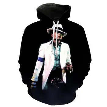  Rapçi Şarkıcı Michael Jackson Hoodies 3D Baskı Erkek Ceket Kazak Erkekler Kadınlar Moda Büyük Boy Hoodie Hip Hop svetşört
