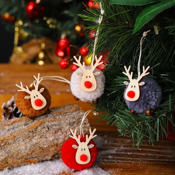  Yeni Noel Süsler Noel Ağacı İçin, Yün Keçe Karikatür Geyik Kolye Noel Ağacı Kolye Aksesuarları Hediye