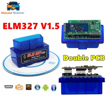  Süper Mini Elm327 Bluetooth V1. 5 İçin Otomatik Teşhis Araçları Araba ELM 327 V 1.5 OBD2 Kod Okuyucu PIC18F25K80 Çip 2 katmanlı PCB kartı