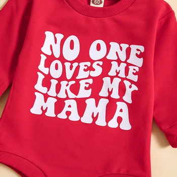  Sevgililer Kıyafet Erkek Bebek Kız Uzun Kollu Crewneck Romper Tişörtü Gömlek Bebek Sevgililer Giysileri