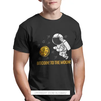  Vuruyor Ay Moda Tişörtleri Bitcoin Cryptocurrency Madenciler Meme Erkek Tarzı Kumaş Üstleri T Shirt O Boyun Boy