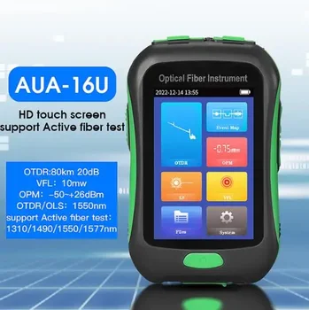  AUA-16A / UPC OTDR Aktif Fiber Canlı Test 1550nm 20dB 80KM Fiber Reflectometer Dokunmatik Ekran OPM VFL OLS LED Test Cihazı SC UPC / APC