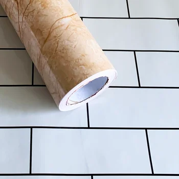  Kabuğu ve Sopa Su Geçirmez Çıkarılabilir Su Geçirmez banyo için duvar kağıdı Vinil Kendinden Yapışkanlı Mermer Çıkartmalar mutfak yağı Geçirmez