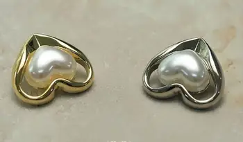  10 adet / grup Boyutu:18mm / 23mm Aşk İnci Delikli Metal Düğmeler Moda Düğmesi kadın Takım Elbise Ürünleri El Sanatları(KK-3089)