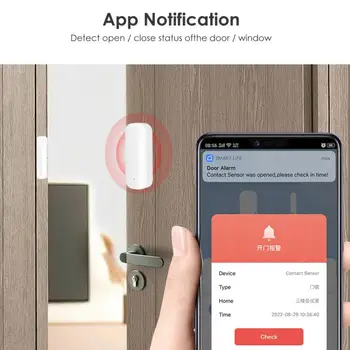  Tuya Akıllı Kapı Sensörü WiFi Kapı Pencere Açık Kapalı Dedektörü Akıllı Ev güvenlik Alarm sistemi Akıllı Yaşam APP Kontrolü