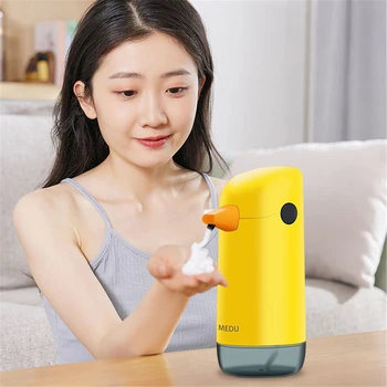  Otomatik Köpük Dağıtıcı Çocuk Küçük Sarı Ördek El Yıkama Cihazı Fotoselli Sıvı Sabunluk Banyo Aksesuarları