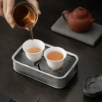  Yaratıcı Retro Kalay Alaşımlı Pot Rulman Ev Fincan Mat Çay Rulman Kuru İliklerine Masa Tepsisi tencere nihalesi Su Depolama Küçük çay masası