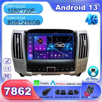  7862 Android 13 Lexus RX300 RX330 RX400 2004-2007 Otomatik Carplay Sistemi Navigasyon GPS Stereo Araba BT Hiçbir 2din DVD QLED Ekran