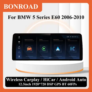  BONROAD Linux Kablosuz Carplay 60FPS BMW 5 Serisi İçin E60 2006 2007 2008 2009 2010 Araba Multimedya Radyo Çalar Android Otomatik DSP