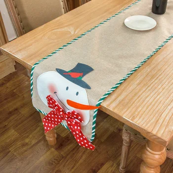  Yeni Noel süslemeleri Keten kardan adam masa mat bayrak placemat Potholder bez tatil dekorasyon Noel masa koşucu
