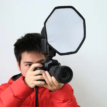  20cm Evrensel Sekizgen Tarzı Katlanabilir Flaş ışığı Difüzör Sekizgen Speedlight Difüzör Softbox Yumuşak Kutu Canon Nikon İçin