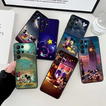  Serin Disney Mickey Mouse Siyah telefon Kılıfı İçin Samsung Galaxy S23 S22 S21 S20 FE Ultra Pro Lite S10 S10E S9 Artı 5G