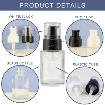  30ML 60ML 100ML 120ML Buzlu Cam Pres Şişeleri erkek parfüm konteyneri Şampuan Elektronik Vape Kullanımlık Şişe Seyahat Araçları