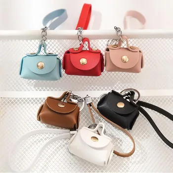  Yumuşak Deri Kahya Anahtarlık Bozuk para cüzdanı Kılıfı Sevimli bozuk para çantaları kadın Çantaları Mini Taşınabilir saklama çantası Küçük Kulaklık Kutusu