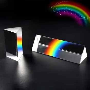  Üçgen Prizma Gökkuşağı Prizma Kristal Cam fotoğraf Prizma Renkli Prizmalar Fizik çocuk ışık deneyi