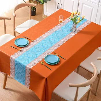 Masa örtüsü, haşlanmaya dayanıklı, su geçirmez, yağa dayanıklı ve yıkanabilir. Çay masa örtüsü, PVC plastik masa üstü, masa örtüsü