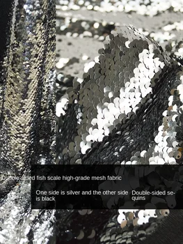  Pullu Kumaş Gümüş Performans Giyim Giyim Tasarımcısı Toptan Kumaş Dıy Apaprel Dikiş Kumaş Metre Malzeme