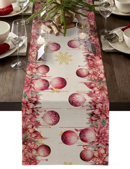  Noel Atatürk Çiçeği El-Boyalı Masa Koşucular düğün yemeği masa örtü bezi Placemat Peçete Ev mutfak dekoru