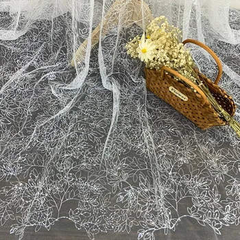  Yüksek kaliteli örgü kumaş Pullu nakış malzeme giysi için Zarif düğün elbisesi Etek DIY Düğün Kutlama telas