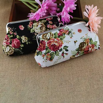  Kadın Cüzdan Gül Çiçek Desen Çile bozuk para cüzdanı kadın Çanta Tuval bozuk para cüzdanı Para kartlıklı cüzdan Kılıfı Anahtar Çanta
