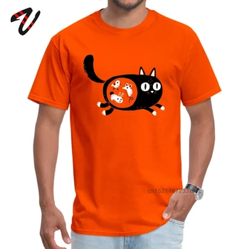  Turuncu Kedi T Gömlek Erkekler için Onun İçinde Ne Sayar rahat T-Shirt Tasarımcı Üstleri TShirt Yaz / Sonbahar