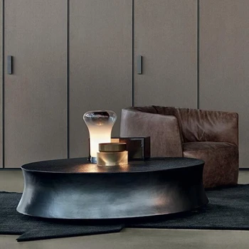  Italyan sehpa tasarımcı yuvarlak sehpa, İskandinav oturma odası, modern sadelik, endüstriyel minimalist tarzı kahve